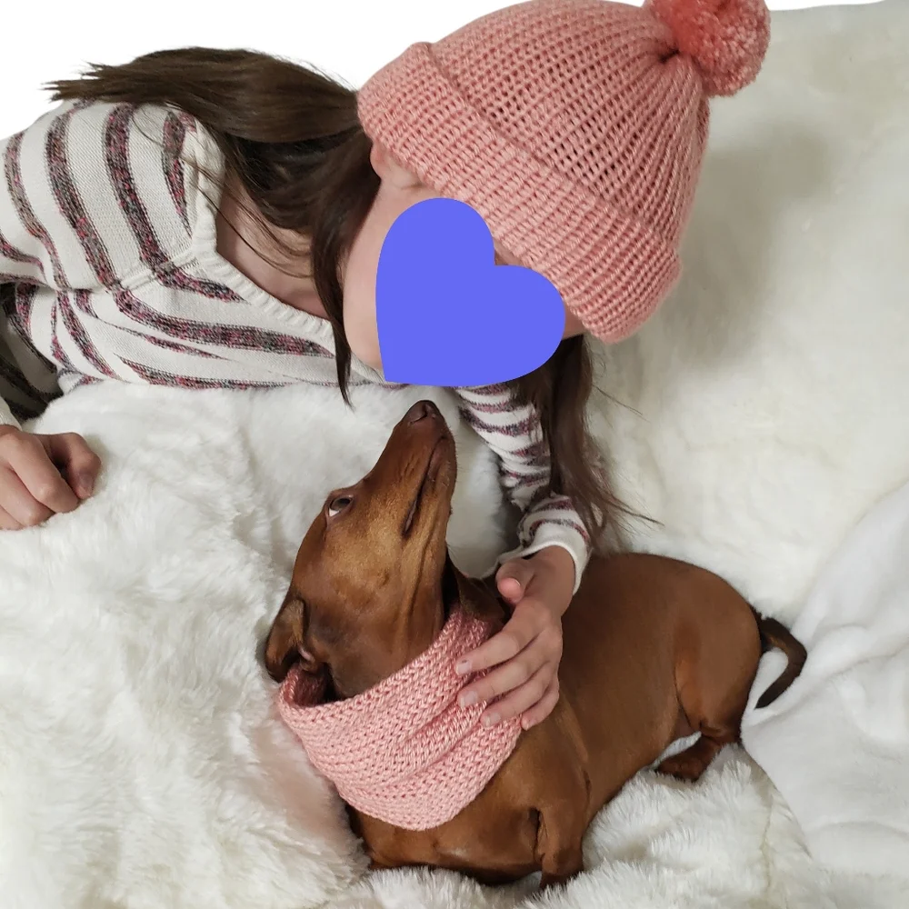 Dog Scarf and Human Hat - Matching Set - Hand Knit Handmade Knitted